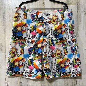 Joe Boxer Multicolor Comic Print Swim Board Shorts